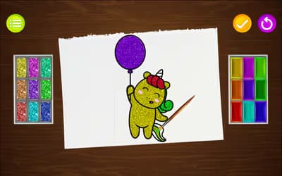 Coloring Book Glittered Unicorns